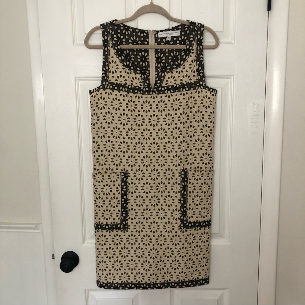 Carolina Herrera Eyelet Floral Shift Dress